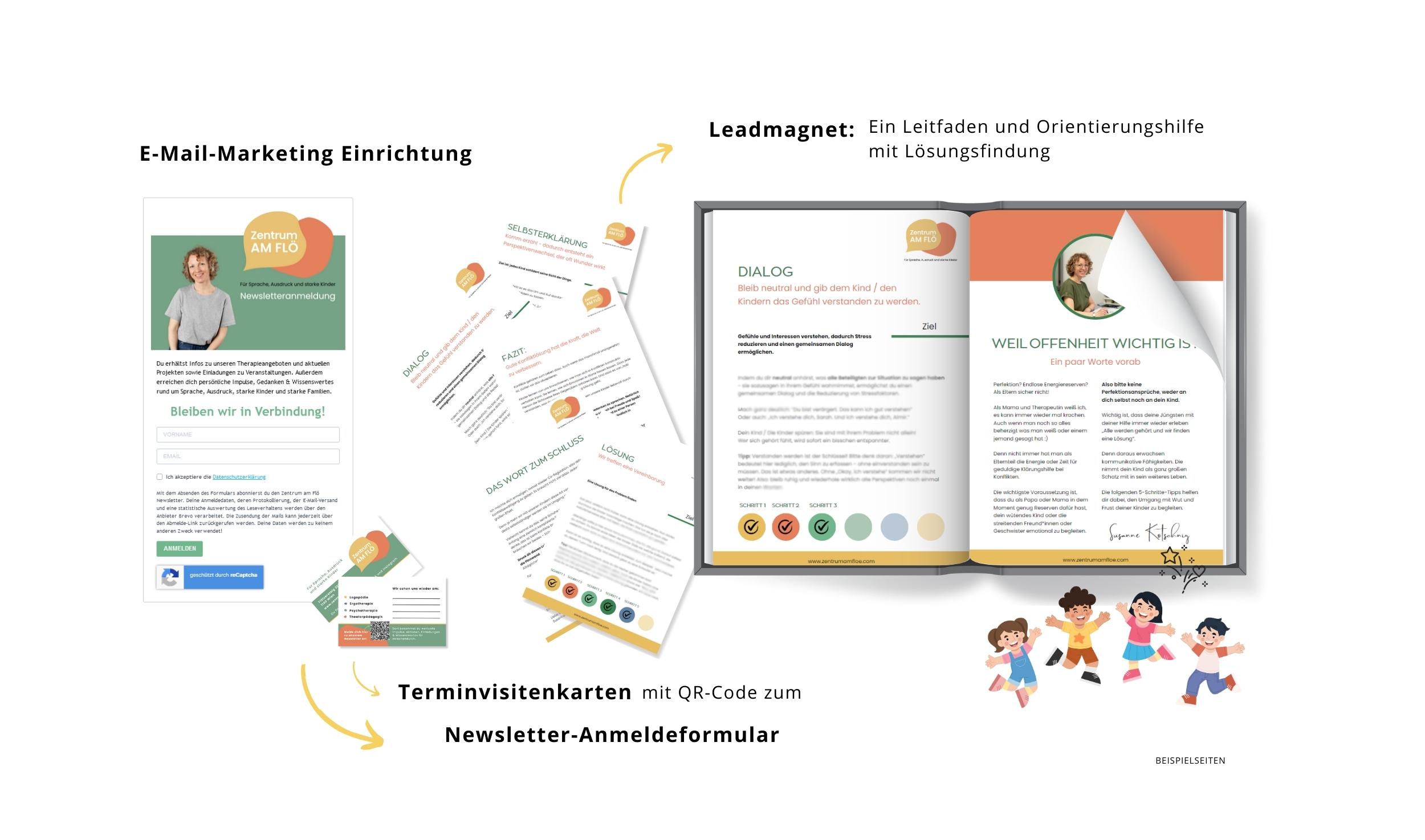 Darstellung eines Anmeldeformulars und eines Leadmagneten